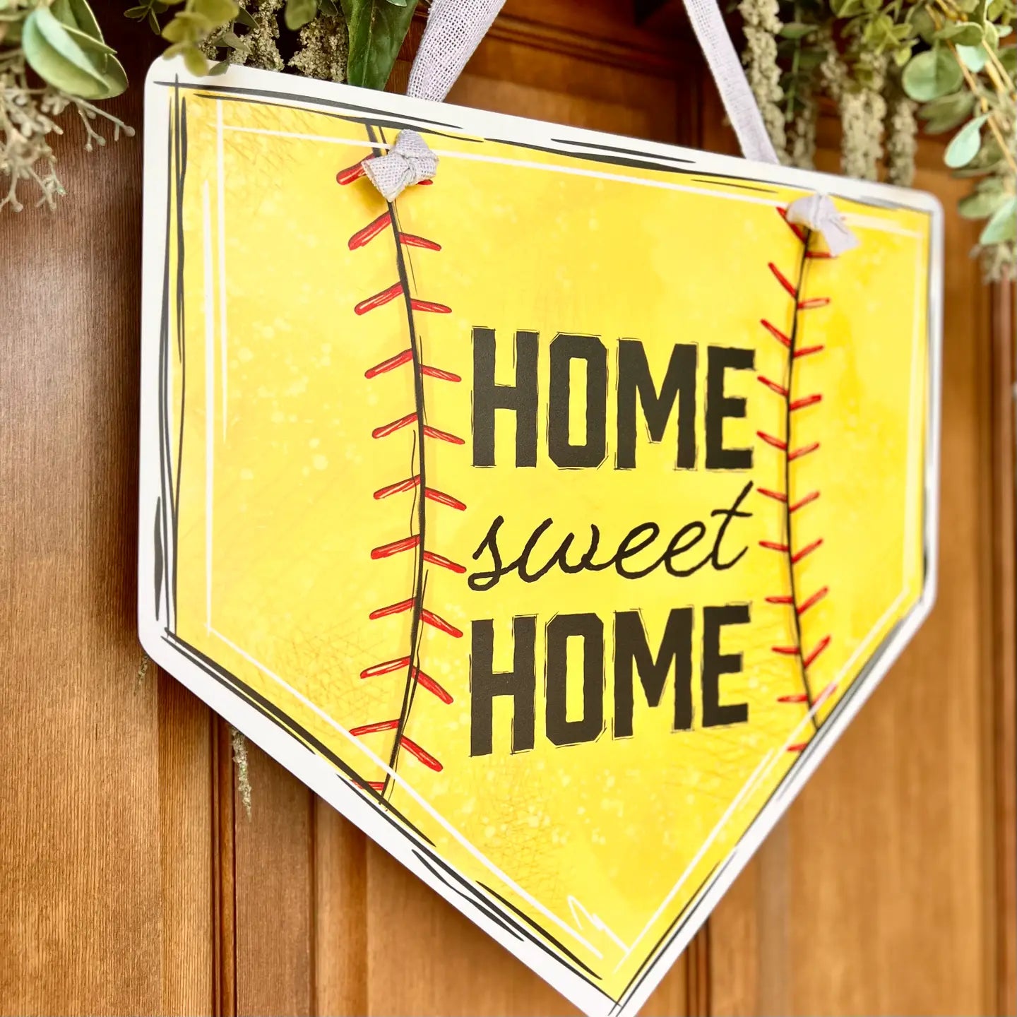 Softball Home Sweet Home Door Hanger
